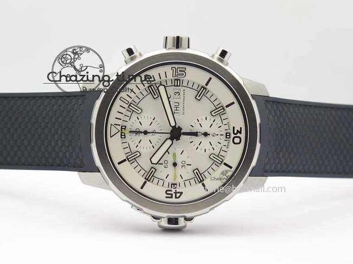 MIROTIME 0731 SportInspired Aquatimer Chrono IW376803 V6F 1:1 Best Edition White Dial On Rubber Strap A 7281